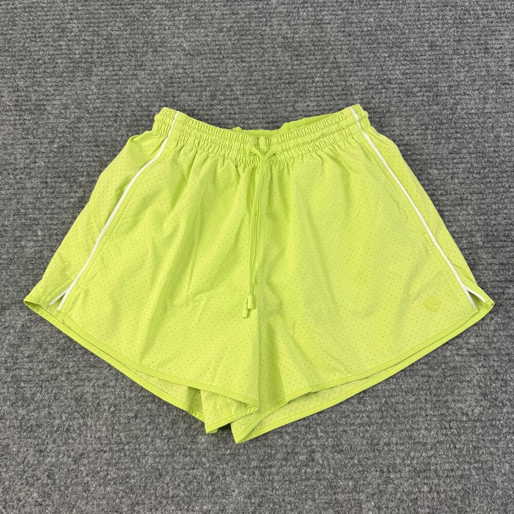 Lululemon Shorts Womens 2 Green Mesh Lined Running 3 In Inseam Neon Athletic - Picture 1 of 9